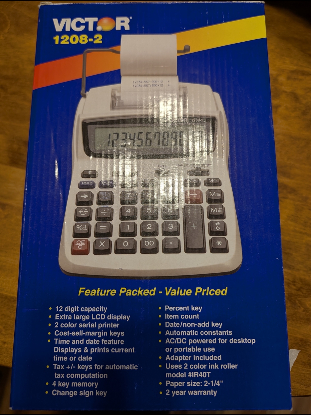 Victor 1208-2 Printing Calculator in White and Black